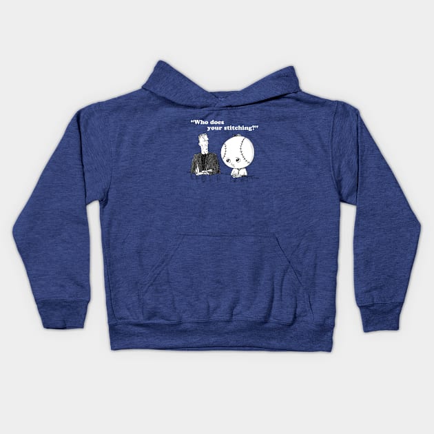 "Who Does Your Stitching?" Kids Hoodie by Joedator